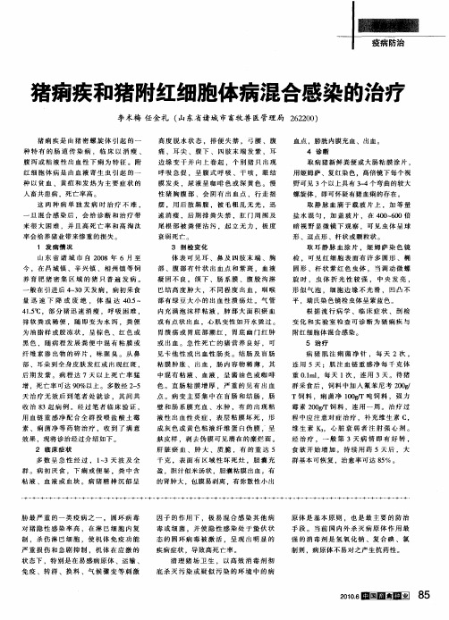猪痢疾和猪附红细胞体病混合感染的治疗
