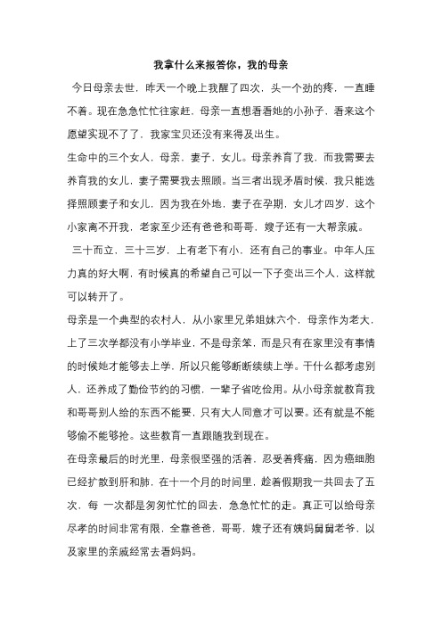 我拿什么来报答你,我的母亲