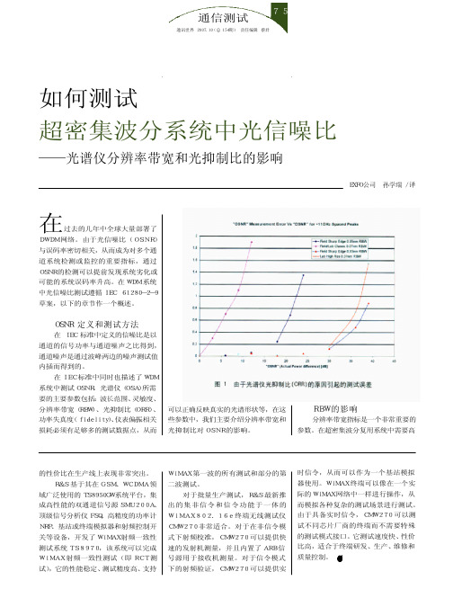 如何测试超密集波分系统中光信噪比_光谱仪分辨率带宽和光抑制比的影响