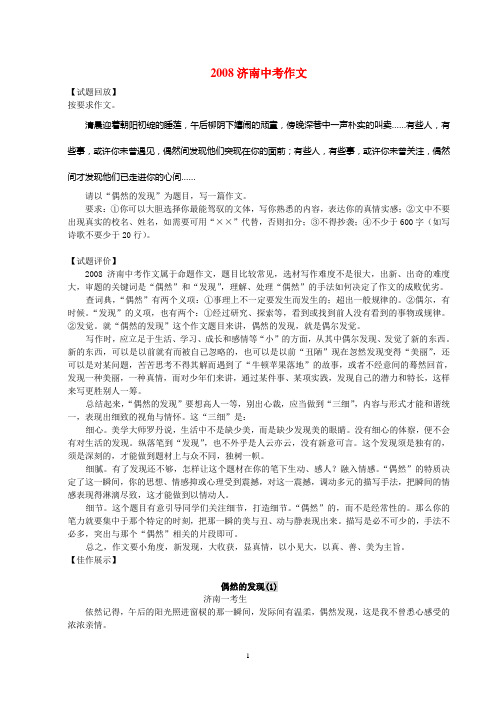 2009济南中考满分作文2