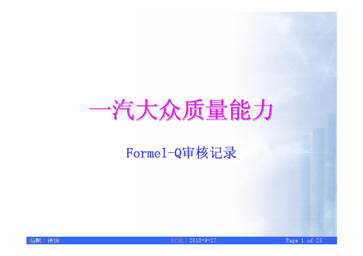 Formel-Q(第六版)审核要点