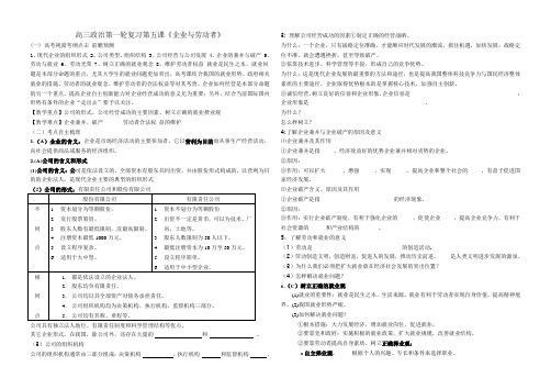 高三一轮第五课企业与劳动者复习.doc