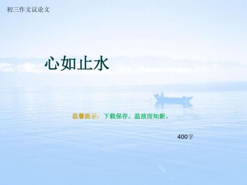 初三作文议论文《心如止水》400字