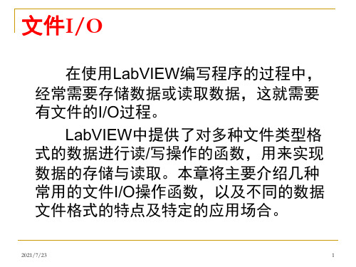 LabVIEW文件IO操作介绍PPT课件