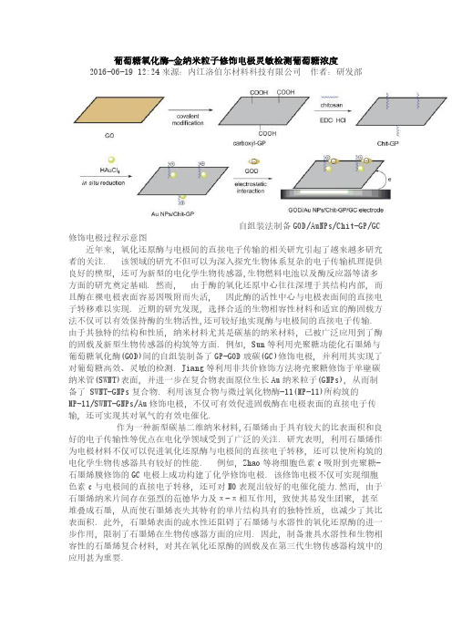 葡萄糖氧化酶-金纳米粒子修饰电极灵敏检测葡萄糖浓度