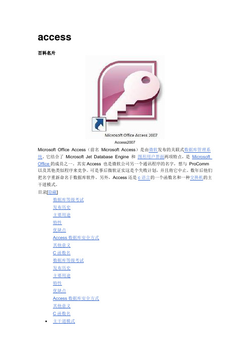 Access的简介