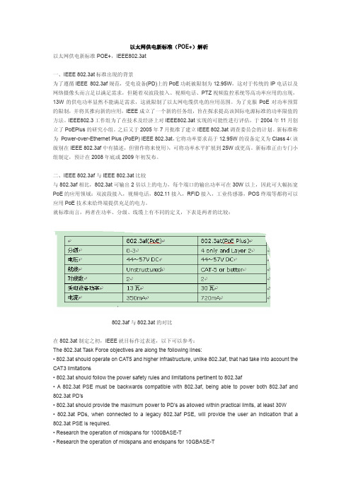 以太网供电新标准(POE+)