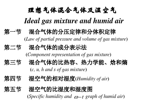 理想气体混合气体及湿空气