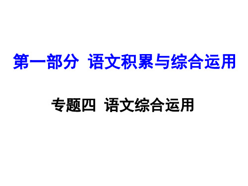 安徽省中考语文试题研究 专题四 语文综合运用课件.ppt