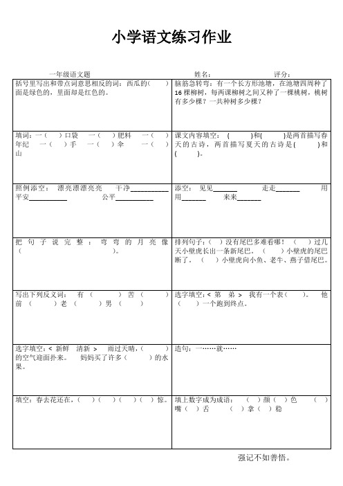 小学语文练习作19