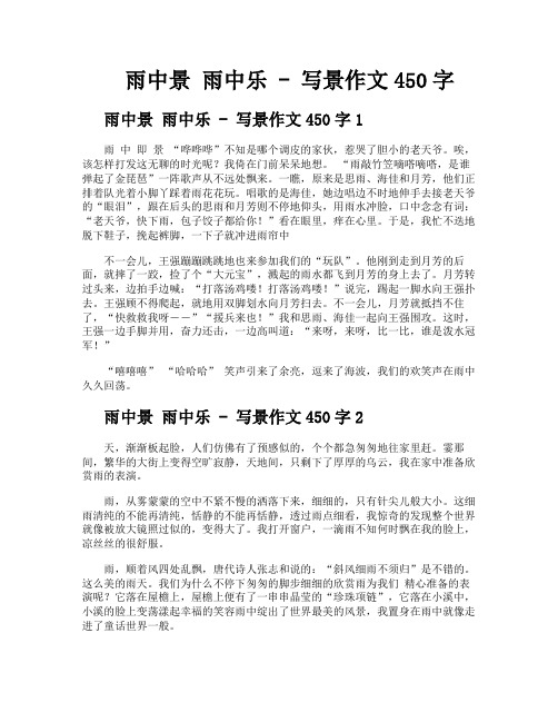 雨中景雨中乐写景作文450字