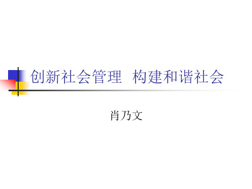 创新社会管理构建和谐社会