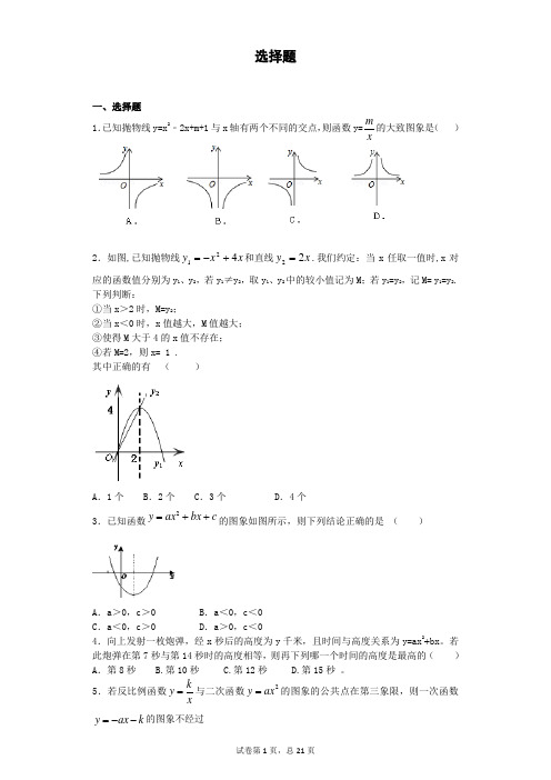二次函数选择题2015(3)