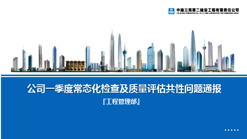 公司2018年一季度常态化检查及质量评估共性问题通报