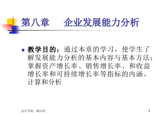 企业发展能力分析讲义