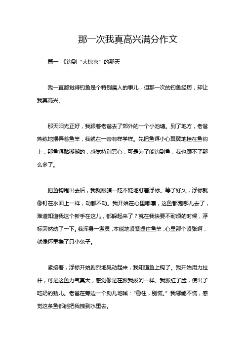那一次我真高兴满分作文