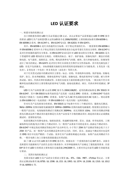 LED认证要求