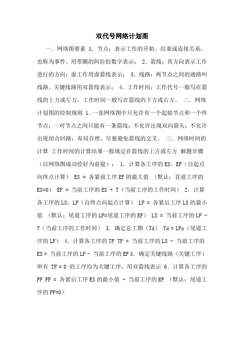 双代号网络计划图