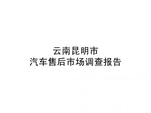 汽车售后市场调查报告