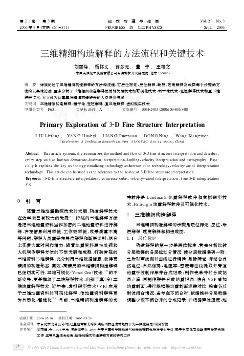 三维精细构造解释的方法流程和关键技术_刘丽峰