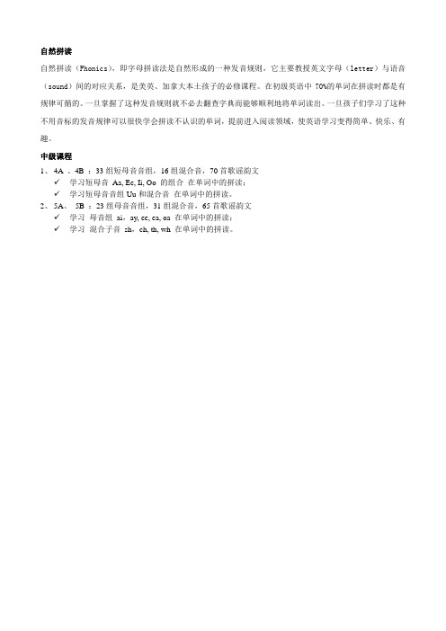 Phonics中级教材