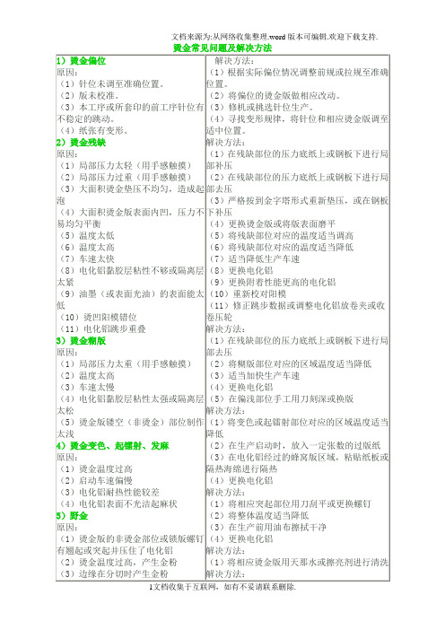 烫金常见问题及解决方法