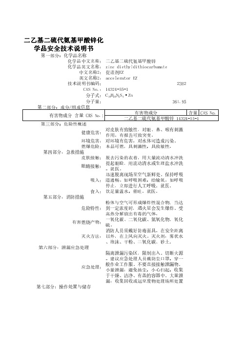 二乙基二硫代氨基甲酸锌