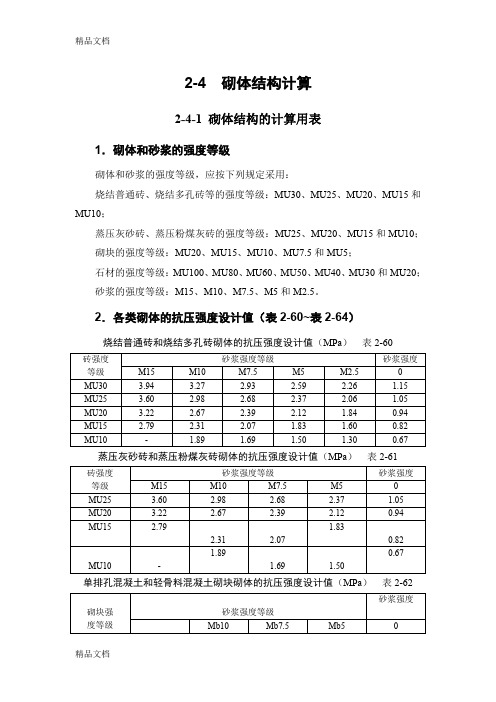(整理)2-4砌体结构计算.