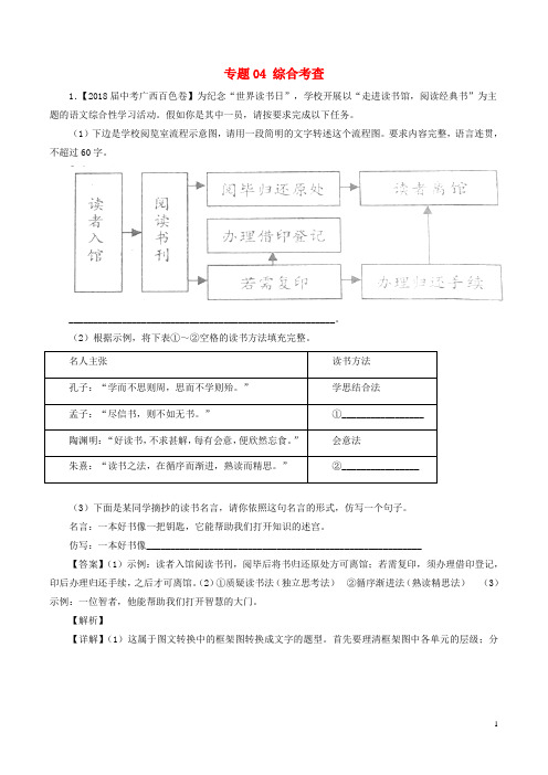 2019中考语文试题分项版解析汇编(第04期)专题04 综合考查(含解析)