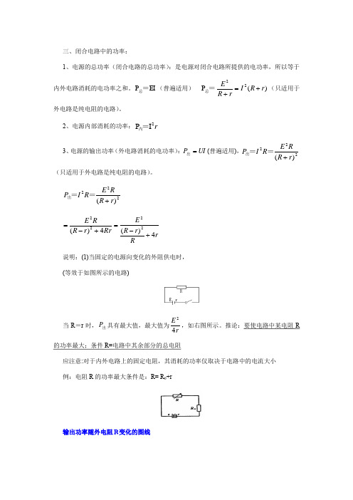 闭合电路功率