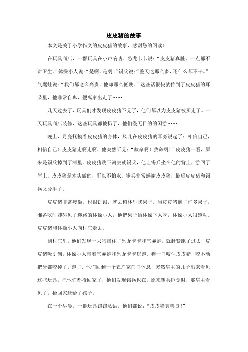 皮皮猪的故事_小学作文