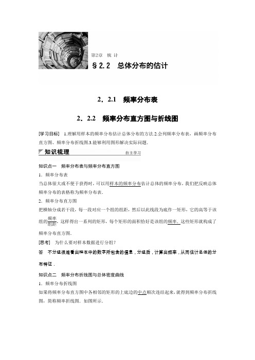 2018版高中数学苏教版必修三学案：2.2.1 频率分布表-2.2.2 频率分布直方图与折线图