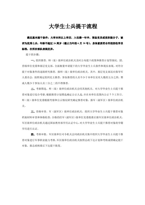 大学生士兵提干流程