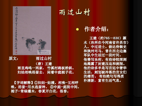 雨过山村全文鉴赏【唐】王建