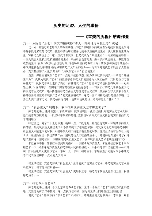 历史的足迹,人生的感悟——《审美的历程》结课作业