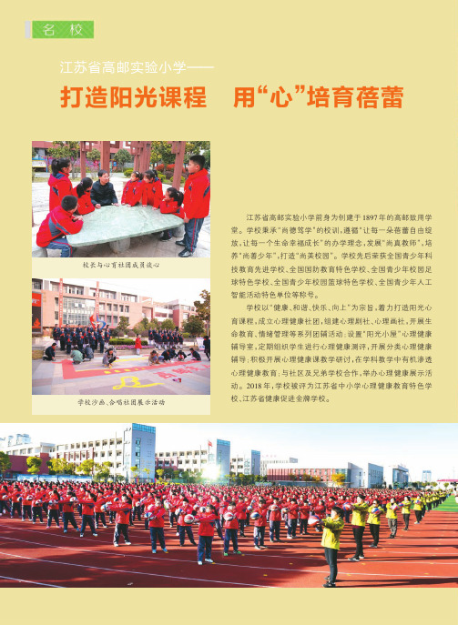 江苏省高邮实验小学——打造阳光课程用“心”培育蓓蕾