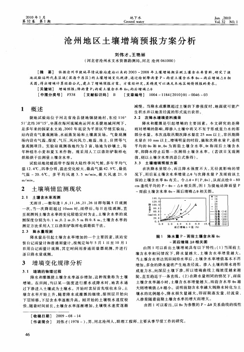 沧州地区土壤增墒预报方案分析