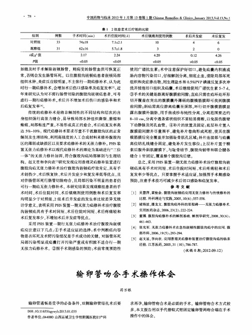 输卵管吻合手术操作体会
