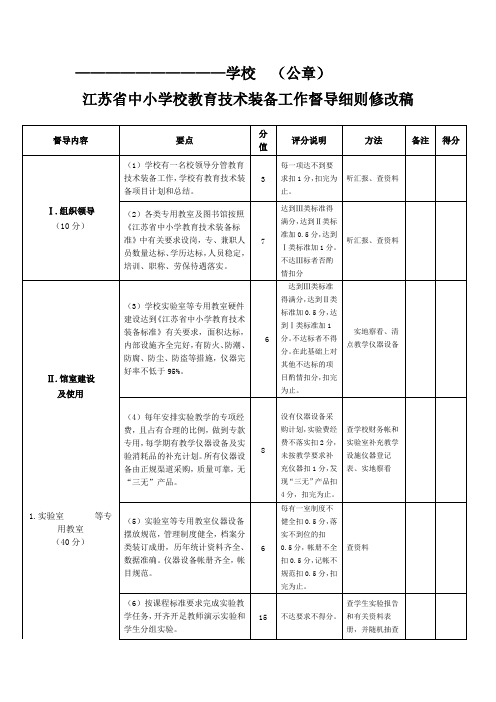 江苏省中小学校教育技术装备工作督导细则修改稿