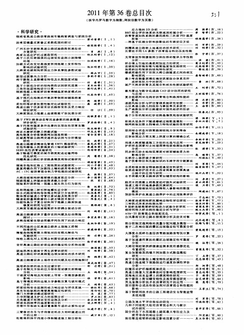 2011年第36卷总目次