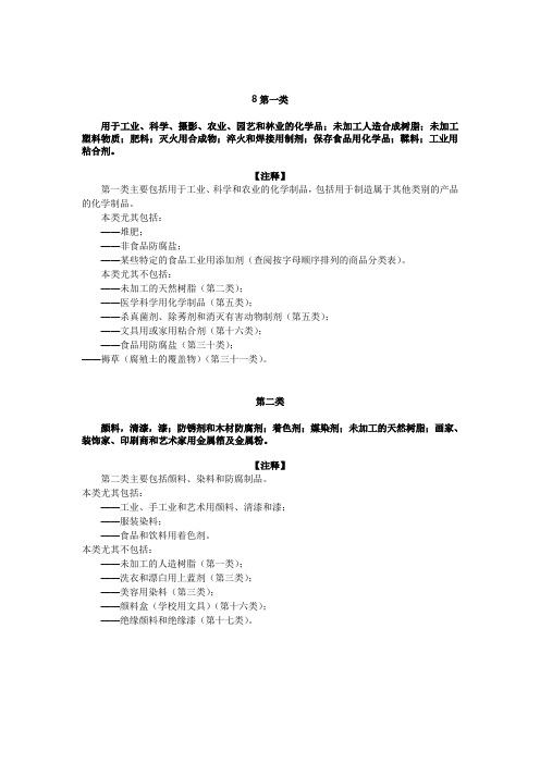 商标大类表