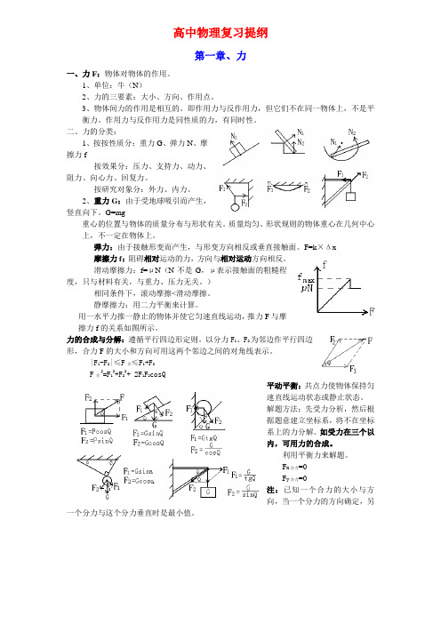 高中物理复习提纲