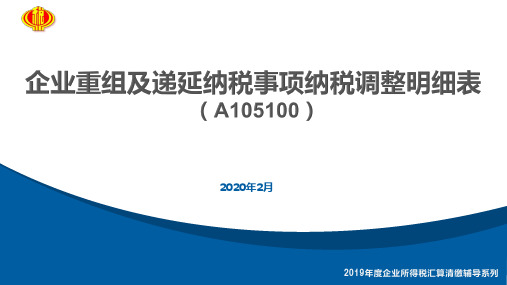 20_A105100《企业重组及递延纳税事项纳税调整明细表》(202002)