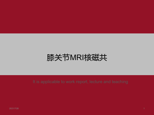 膝关节mri核磁共》ppt课件模板