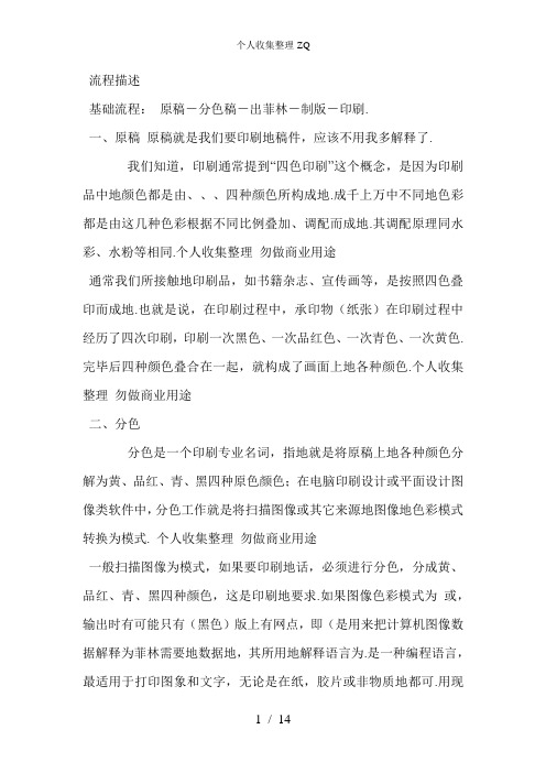 原稿-分色稿-出菲林-制版-印刷