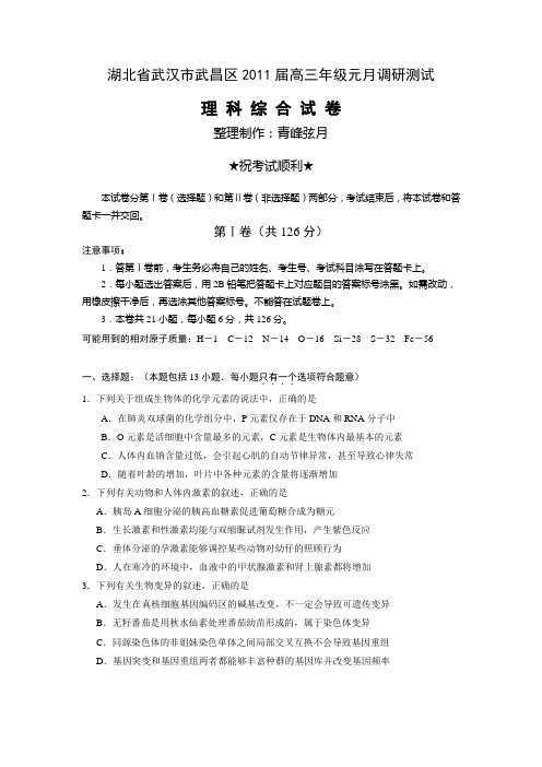2011届物理试8Word模板.doc