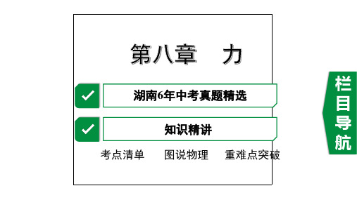 2020年湖南中考物理考点复习第八章 力