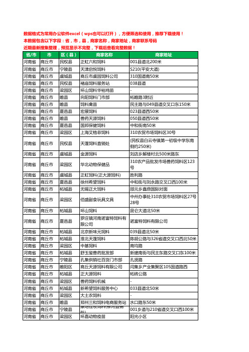 2020新版河南省商丘市饲料工商企业公司商家名录名单黄页联系电话号码地址大全217家