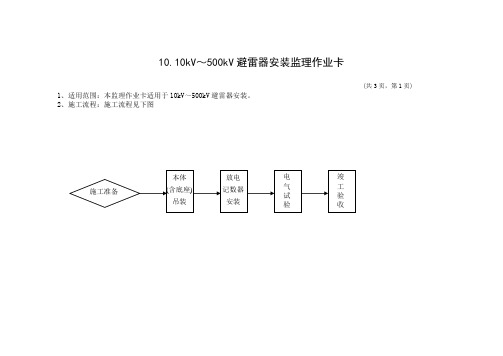 10  10kV～500kV避雷器安装监理作业卡