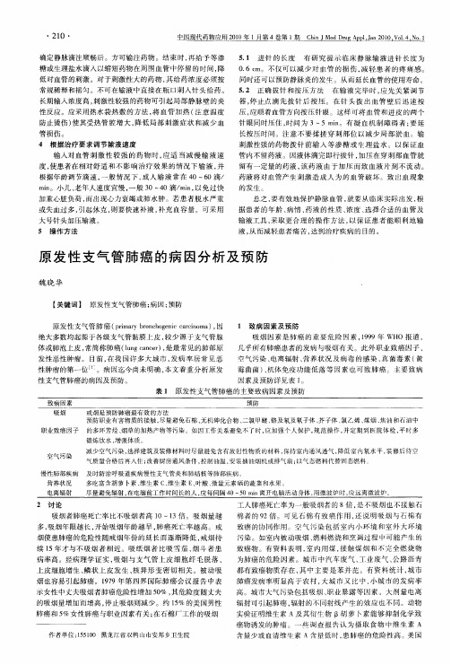 原发性支气管肺癌的病因分析及预防